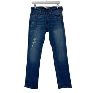 Hollister Jeans Mens 32x32 Blue Denim Slim Straight Epic Flex Distressed Stretch